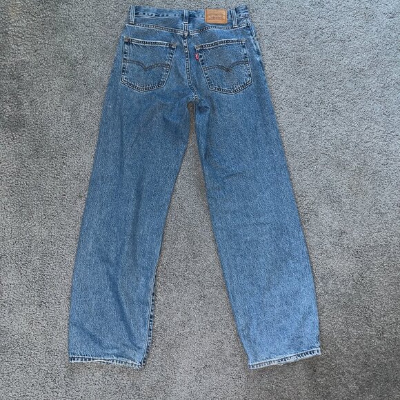 LEVI'S RE-RELEASE BIG E BAGGY DAD ULTRA WIDE LEG BLUE DENIM JEANS  EUC - W25 L32 - Picture 5 of 11